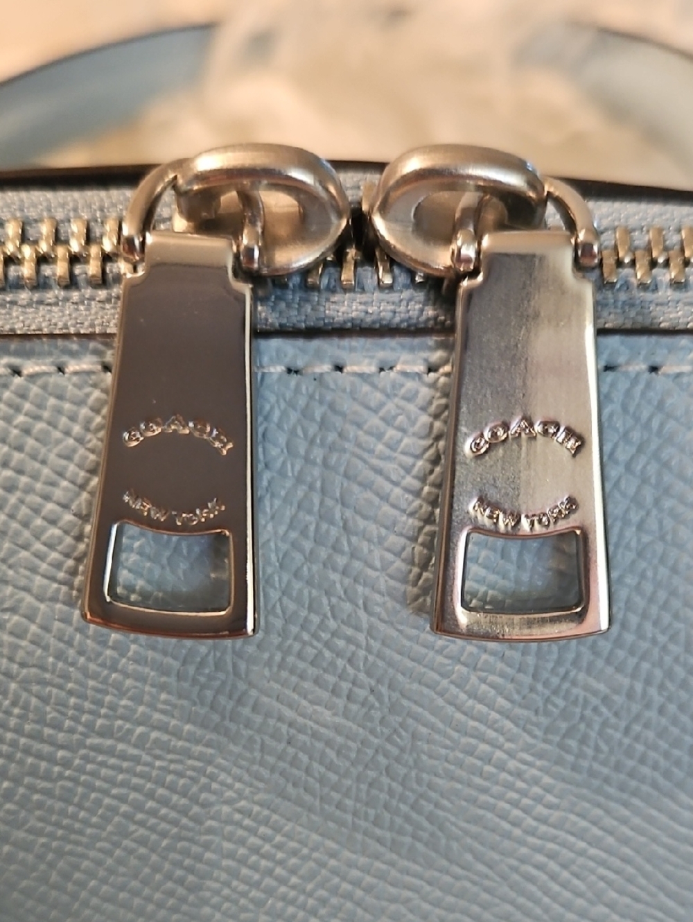 New Coach Katy Satchel Double Zip & Matching Card Case Waterfall Blue NWT - Picture 11 of 12
